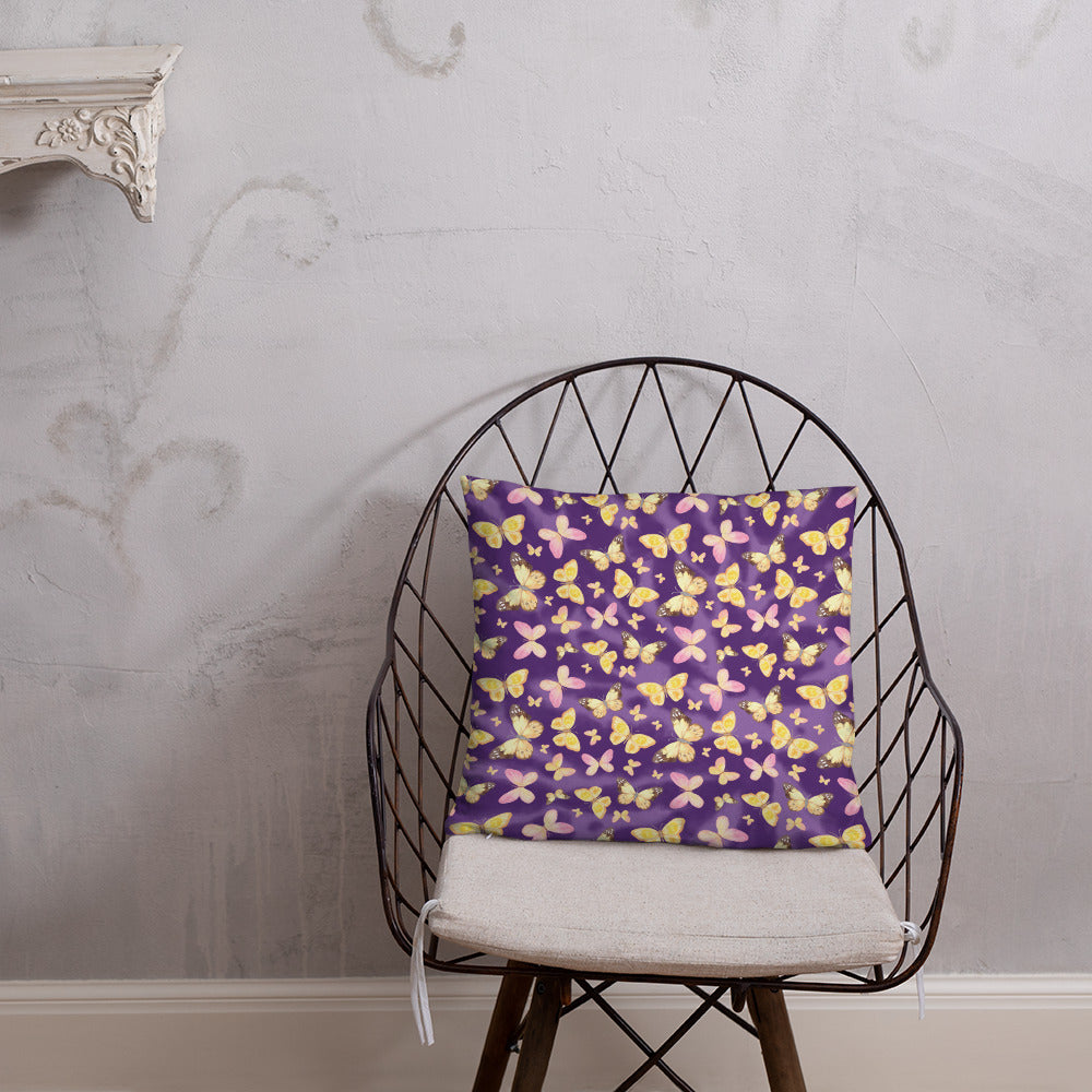 YELLOW BUTTERFLIES- Basic Pillow