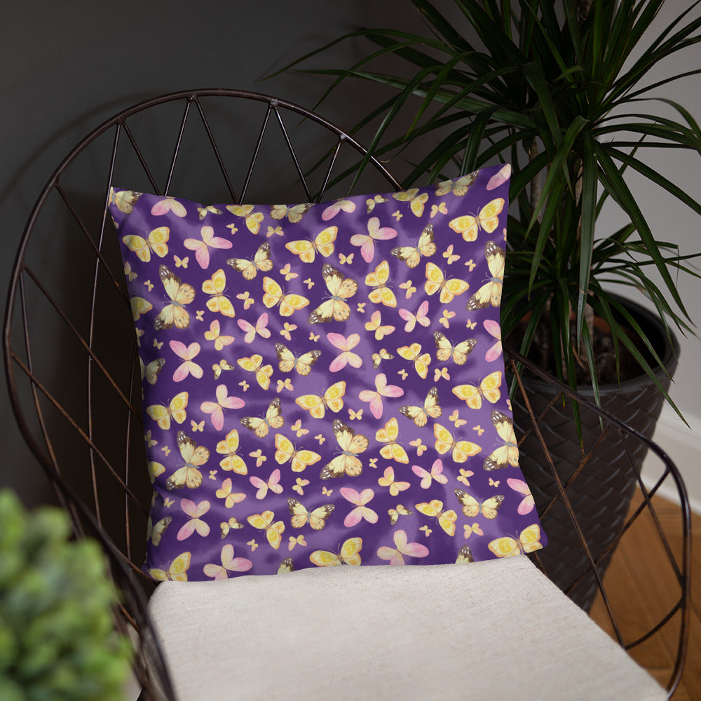 YELLOW BUTTERFLIES- Basic Pillow