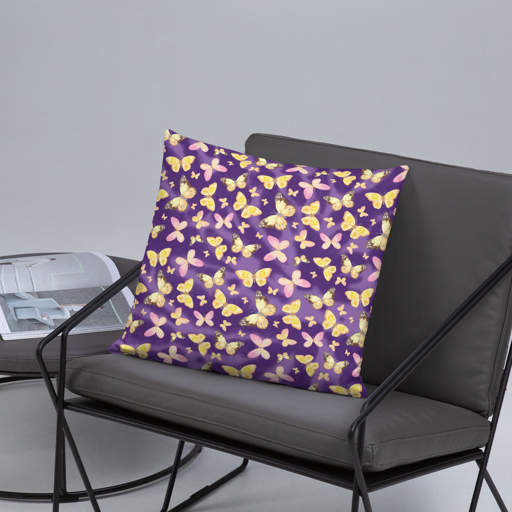 YELLOW BUTTERFLIES- Basic Pillow