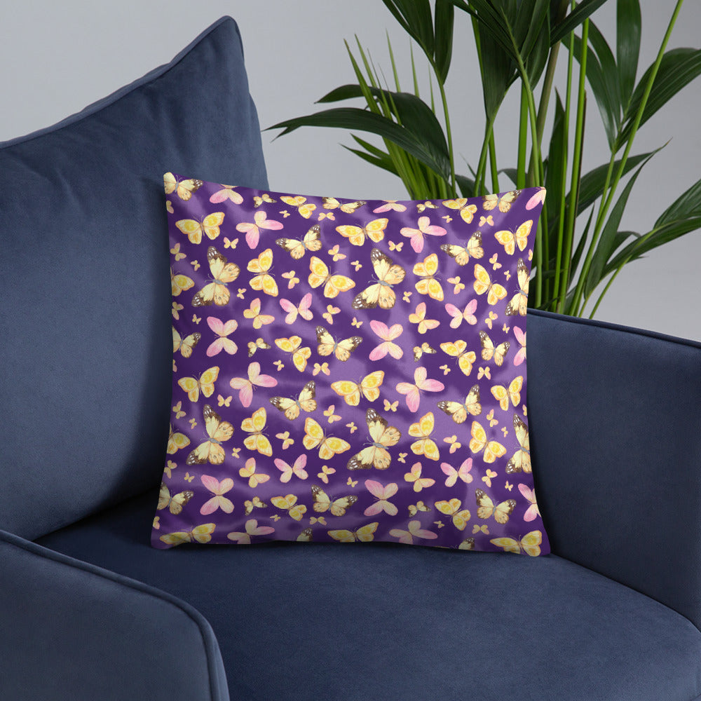 YELLOW BUTTERFLIES- Basic Pillow