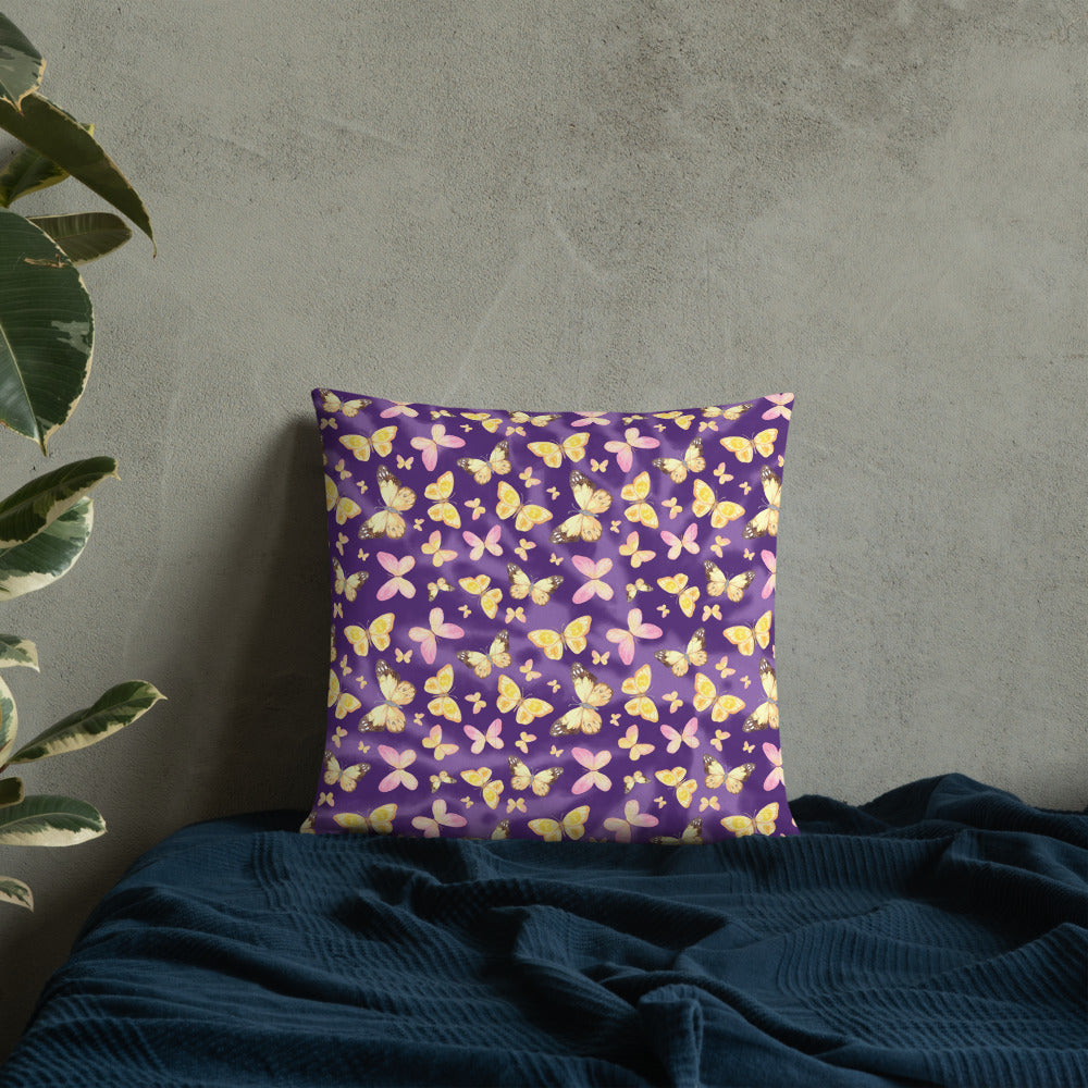 YELLOW BUTTERFLIES- Basic Pillow