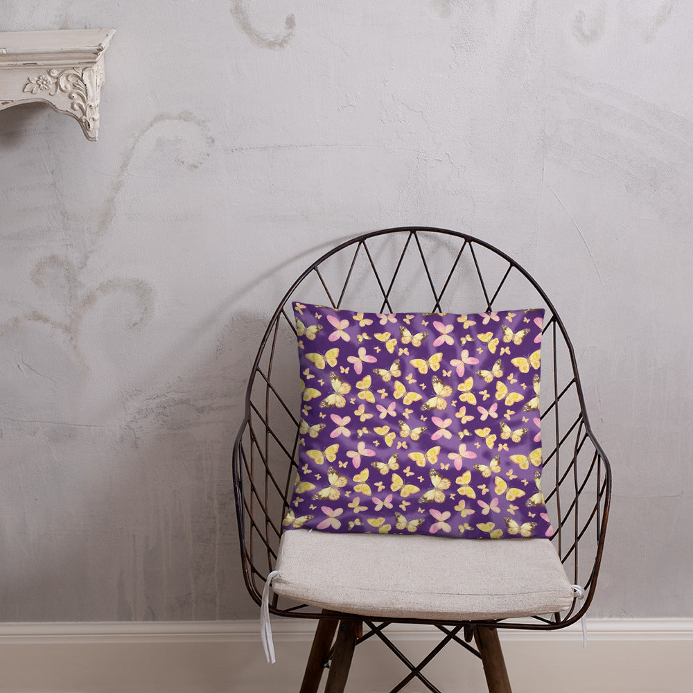 YELLOW BUTTERFLIES- Basic Pillow