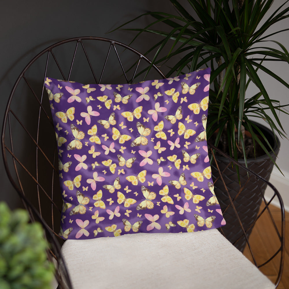 YELLOW BUTTERFLIES- Basic Pillow