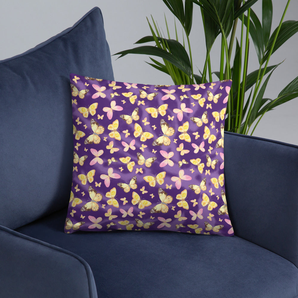 YELLOW BUTTERFLIES- Basic Pillow