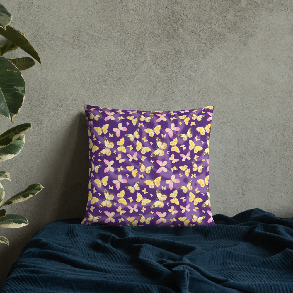 YELLOW BUTTERFLIES- Basic Pillow