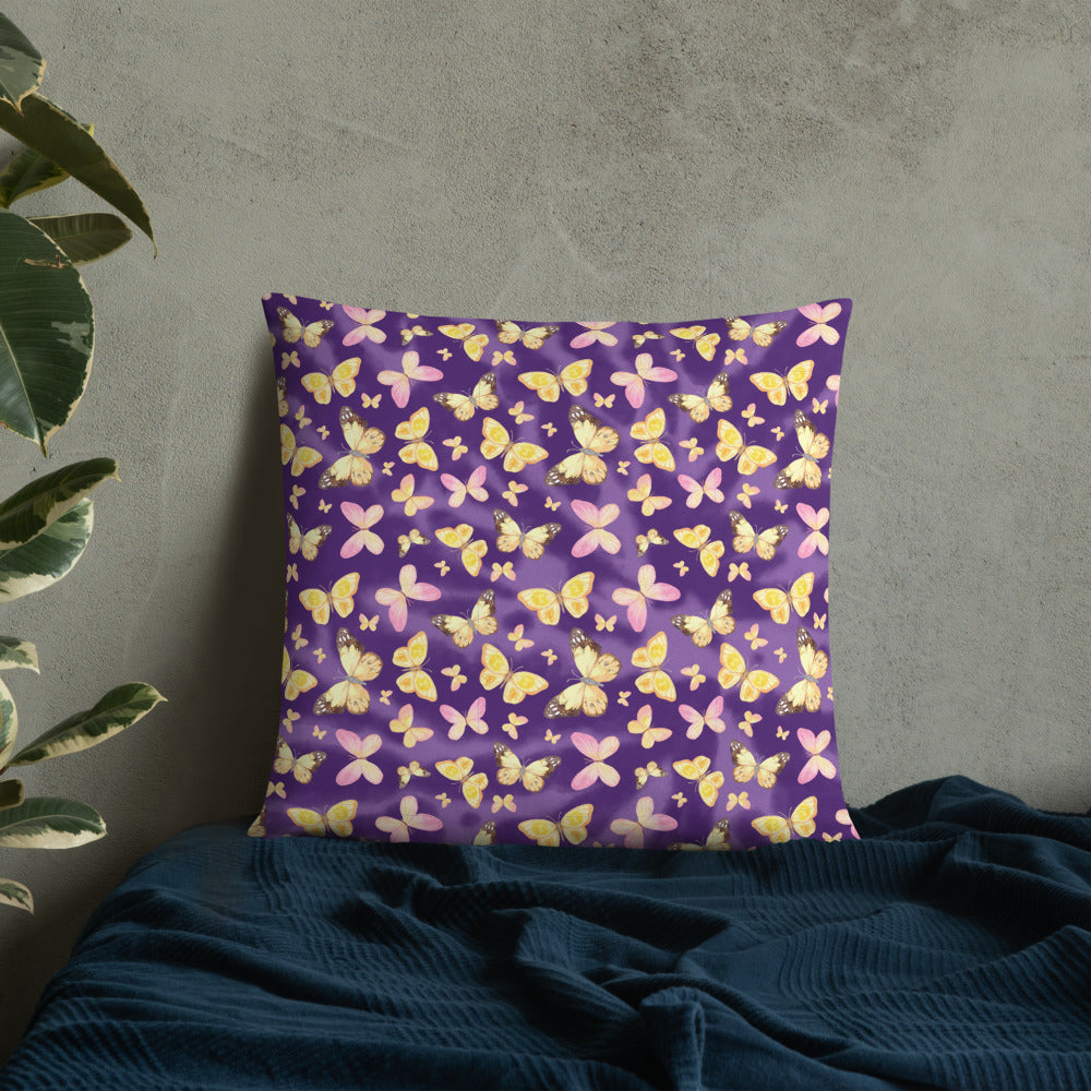YELLOW BUTTERFLIES- Basic Pillow