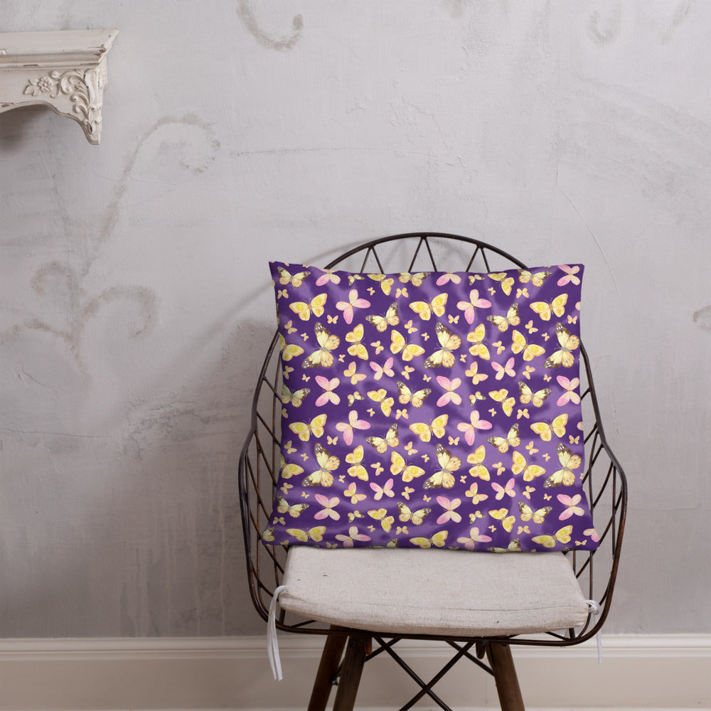 YELLOW BUTTERFLIES- Basic Pillow