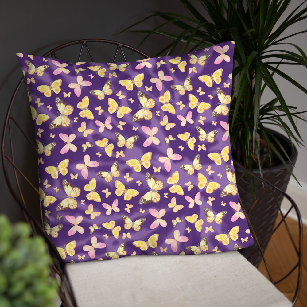 YELLOW BUTTERFLIES- Basic Pillow