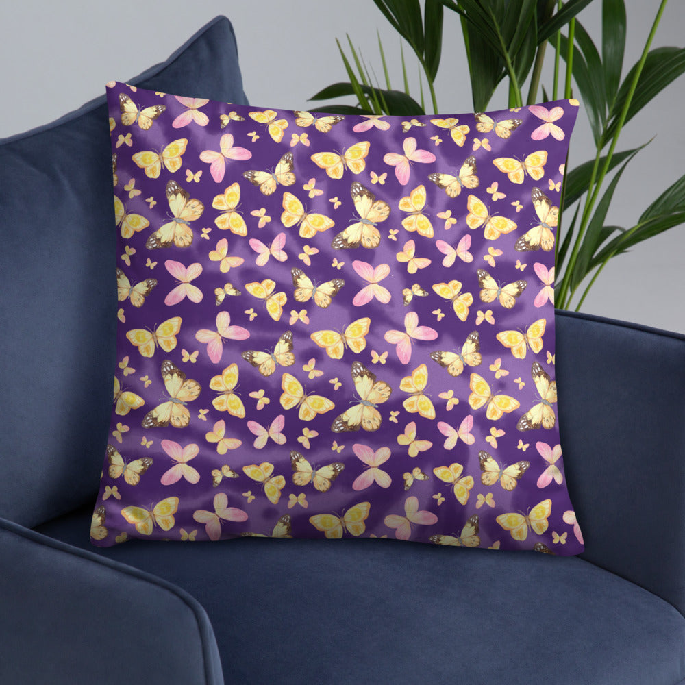 YELLOW BUTTERFLIES- Basic Pillow