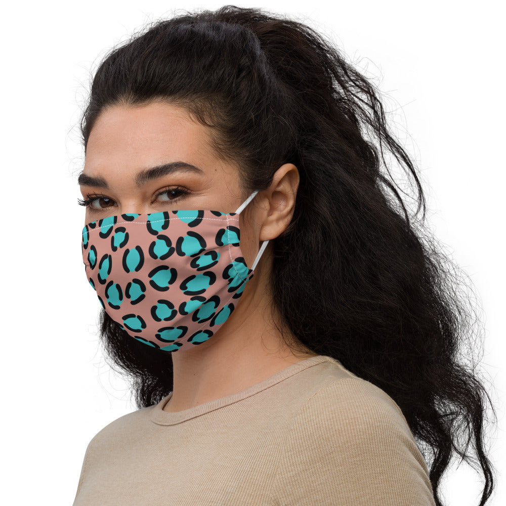BLUE SPOT LEOPARD- Premium face mask