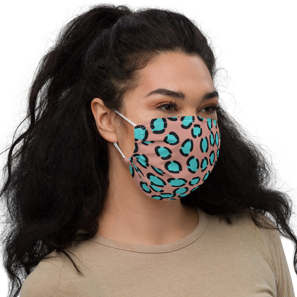 BLUE SPOT LEOPARD- Premium face mask