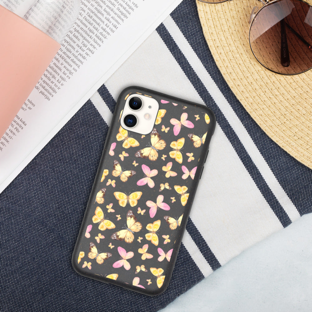 YELLOW BUTTERFLIES- Biodegradable phone case