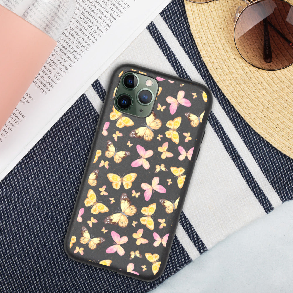 YELLOW BUTTERFLIES- Biodegradable phone case