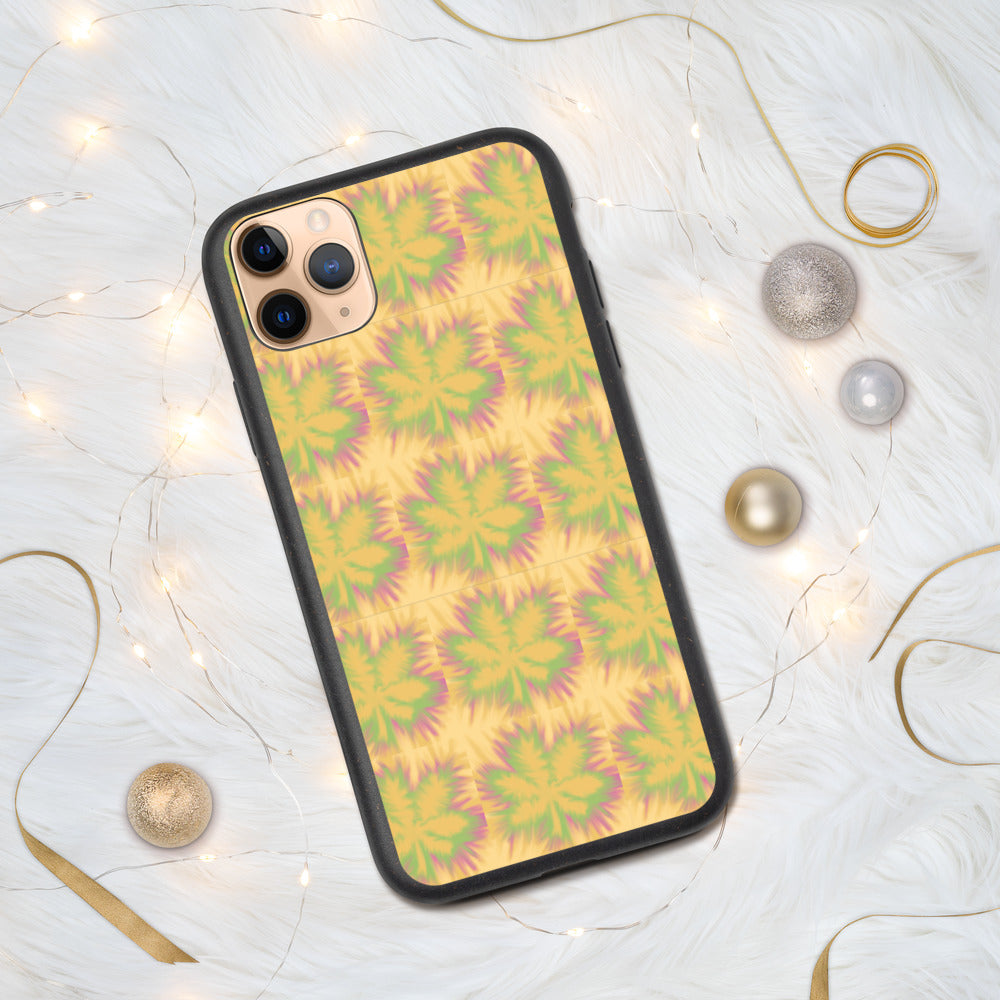 TYE DYE MARIJUANA LEAF- Biodegradable phone case