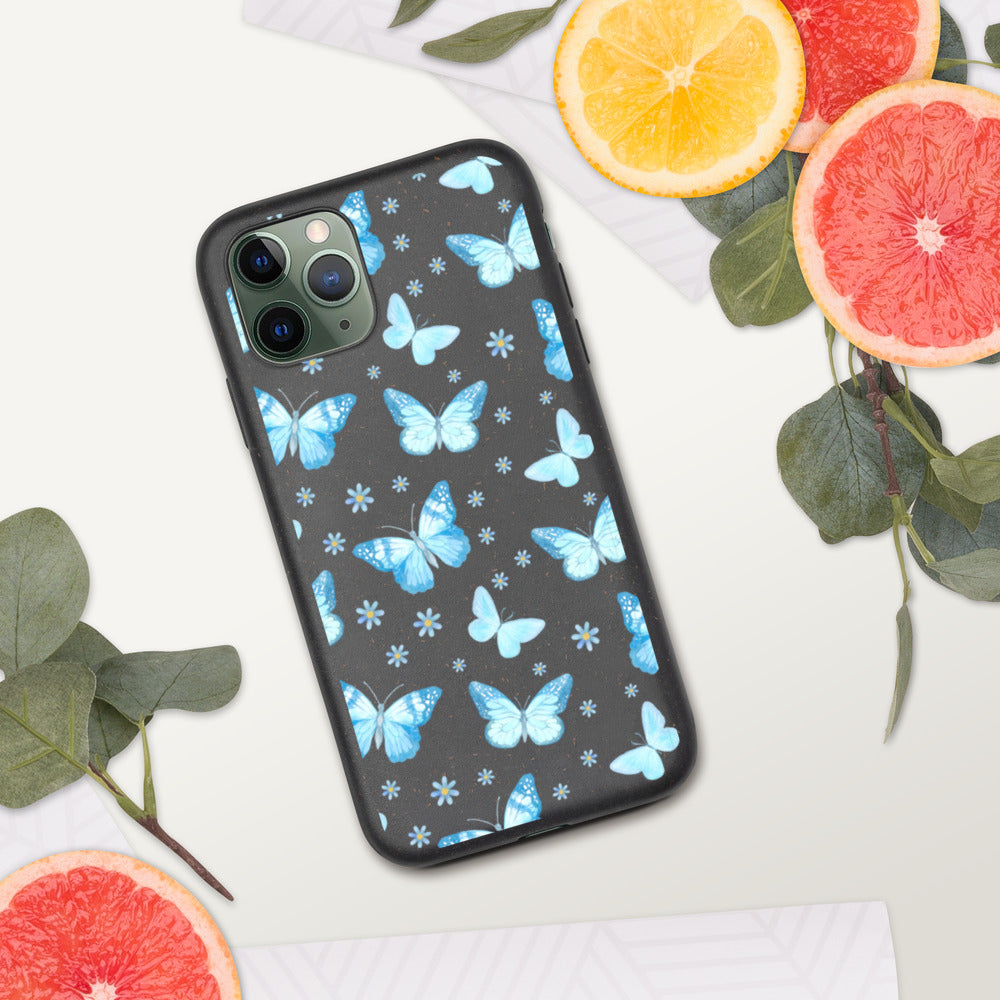 BLUE BUTTERFLIES- Biodegradable phone case