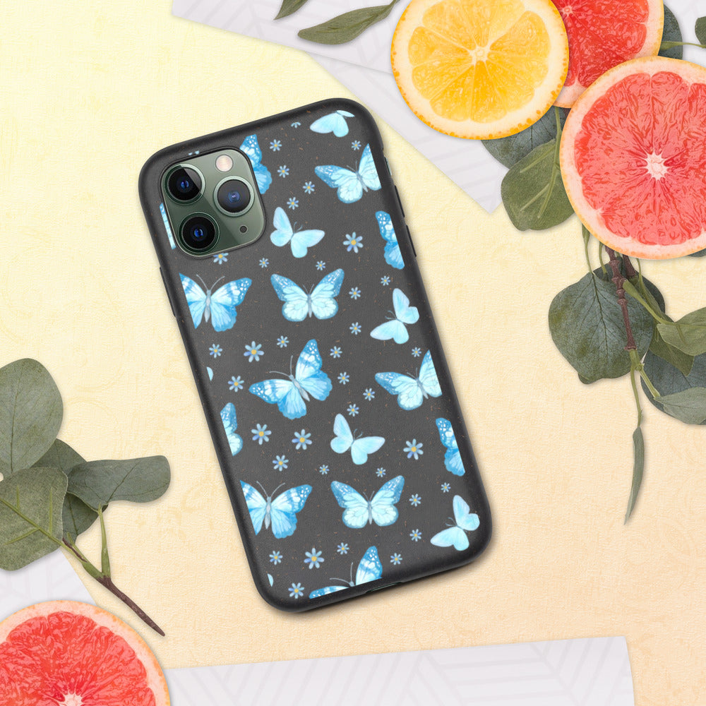 BLUE BUTTERFLIES- Biodegradable phone case
