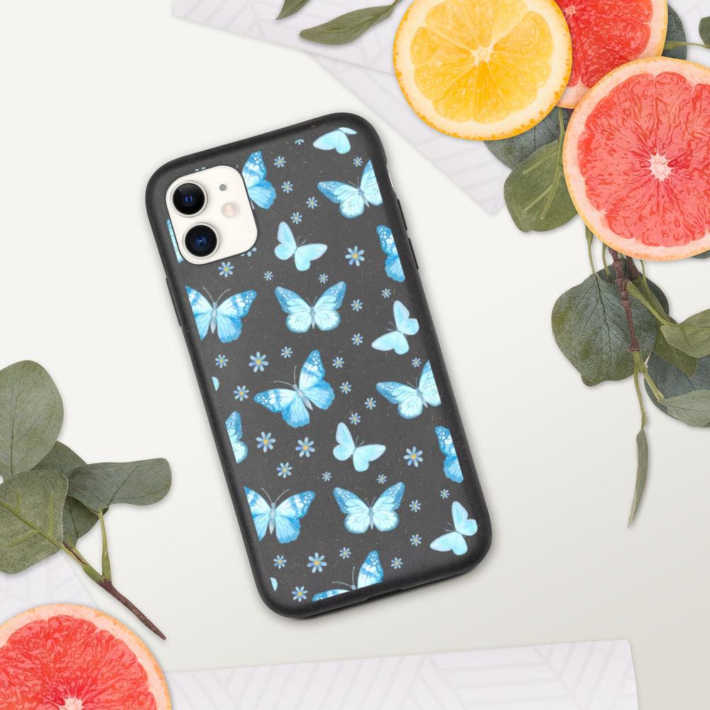 BLUE BUTTERFLIES- Biodegradable phone case