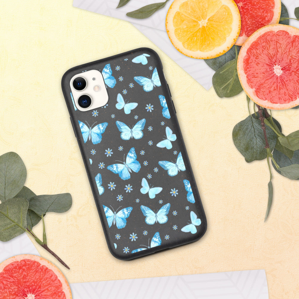 BLUE BUTTERFLIES- Biodegradable phone case
