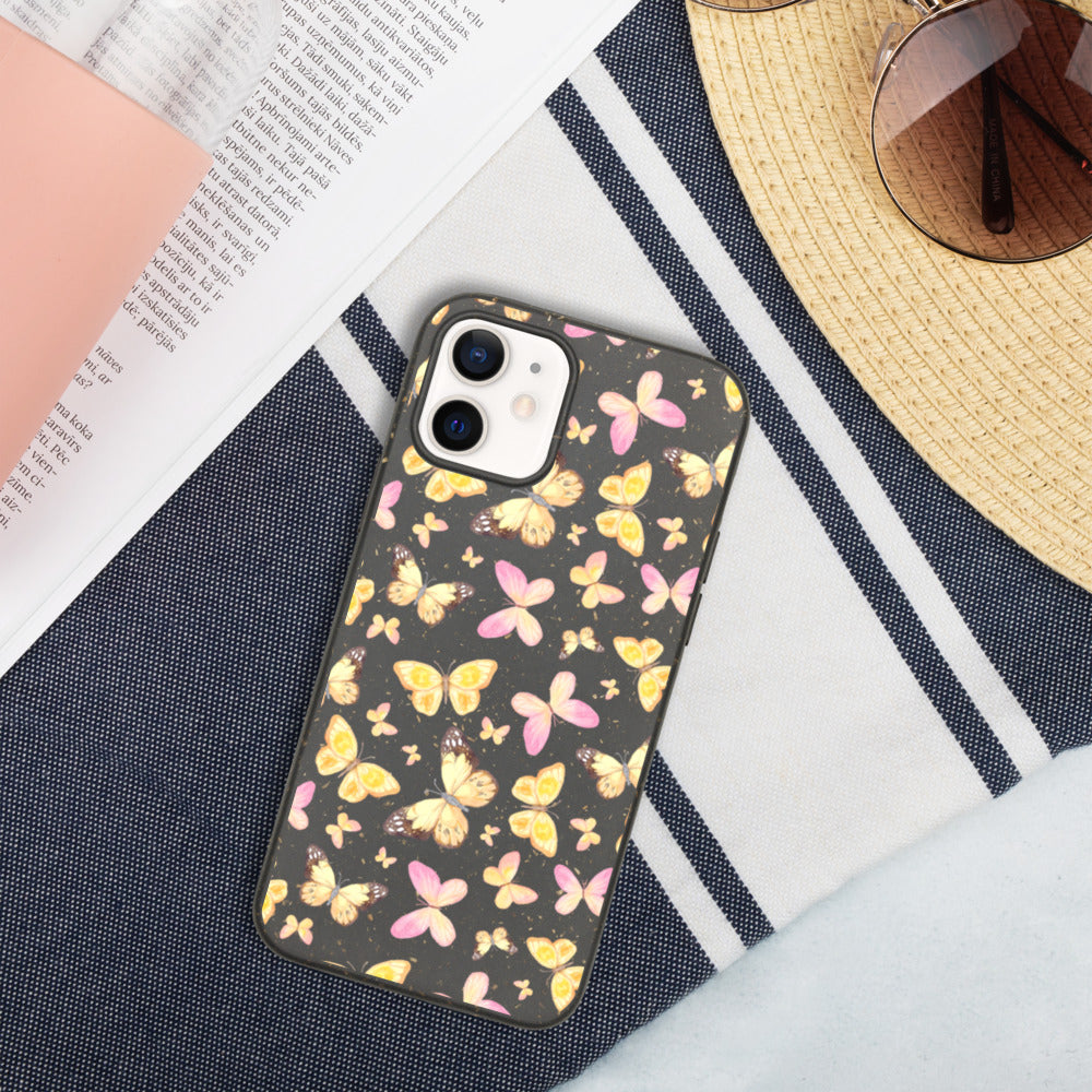 YELLOW BUTTERFLIES- Biodegradable phone case