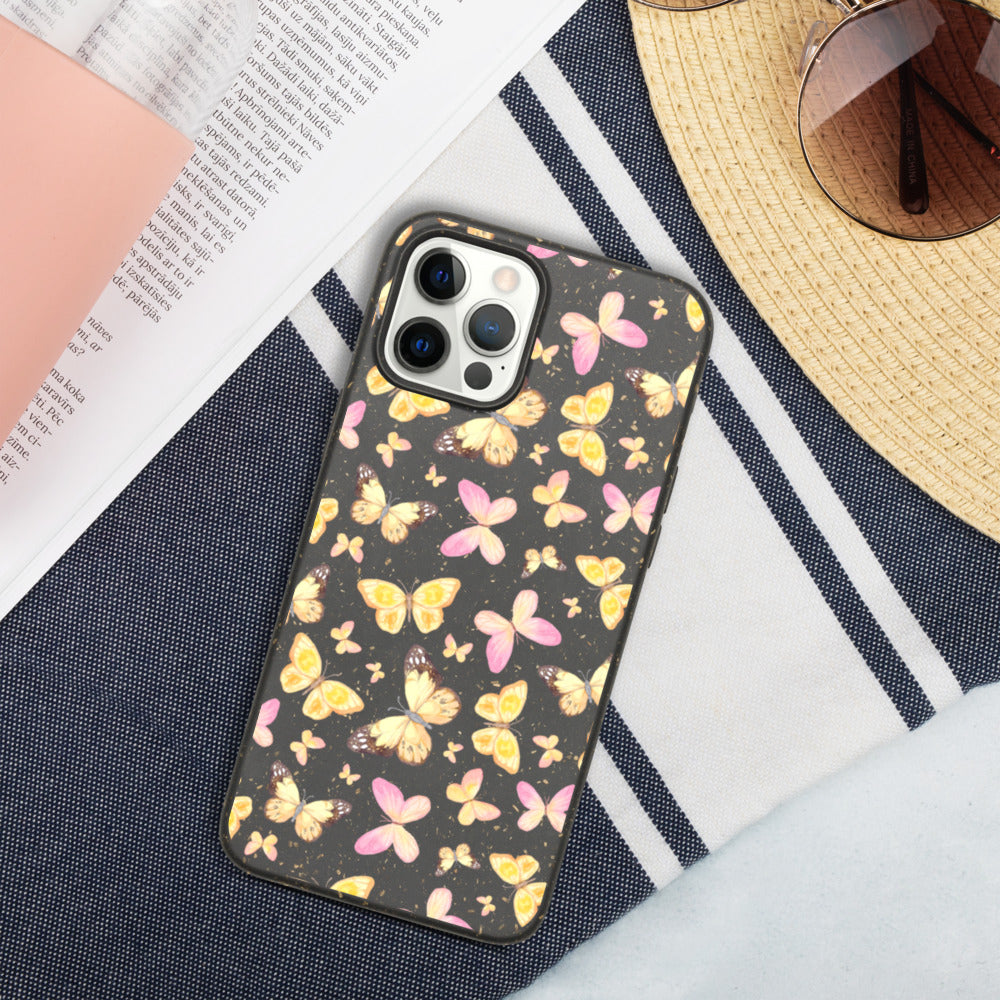 YELLOW BUTTERFLIES- Biodegradable phone case