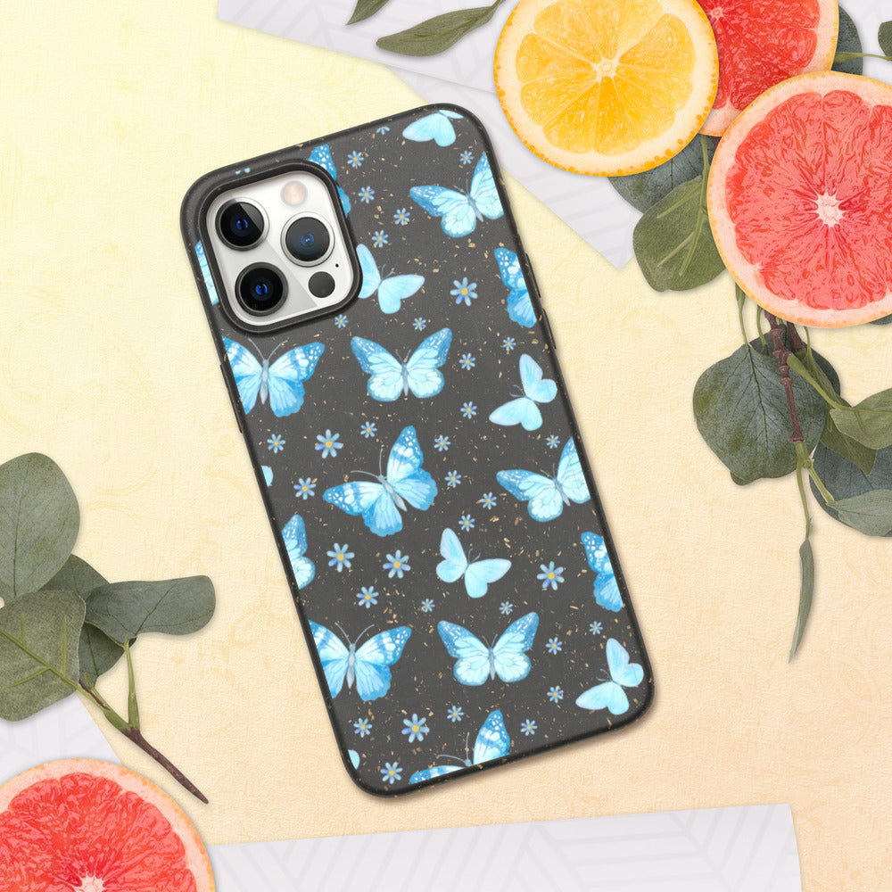 BLUE BUTTERFLIES- Biodegradable phone case