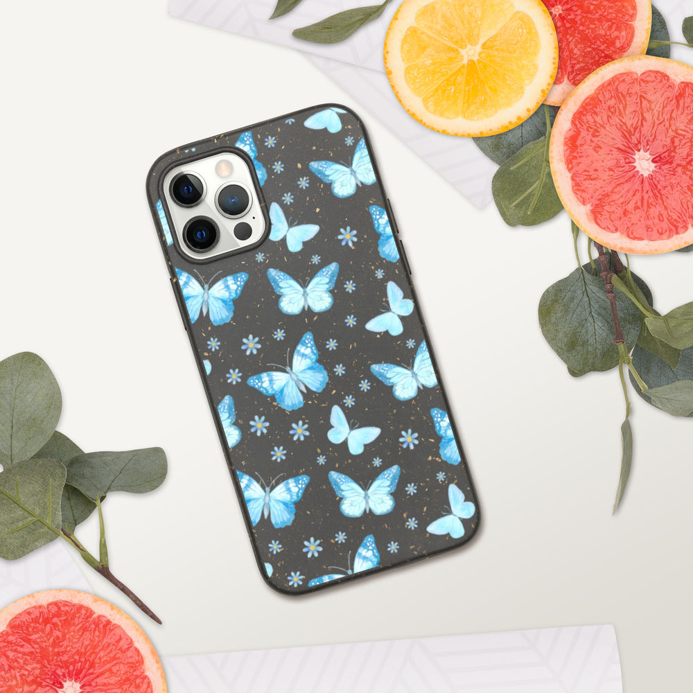 BLUE BUTTERFLIES- Biodegradable phone case