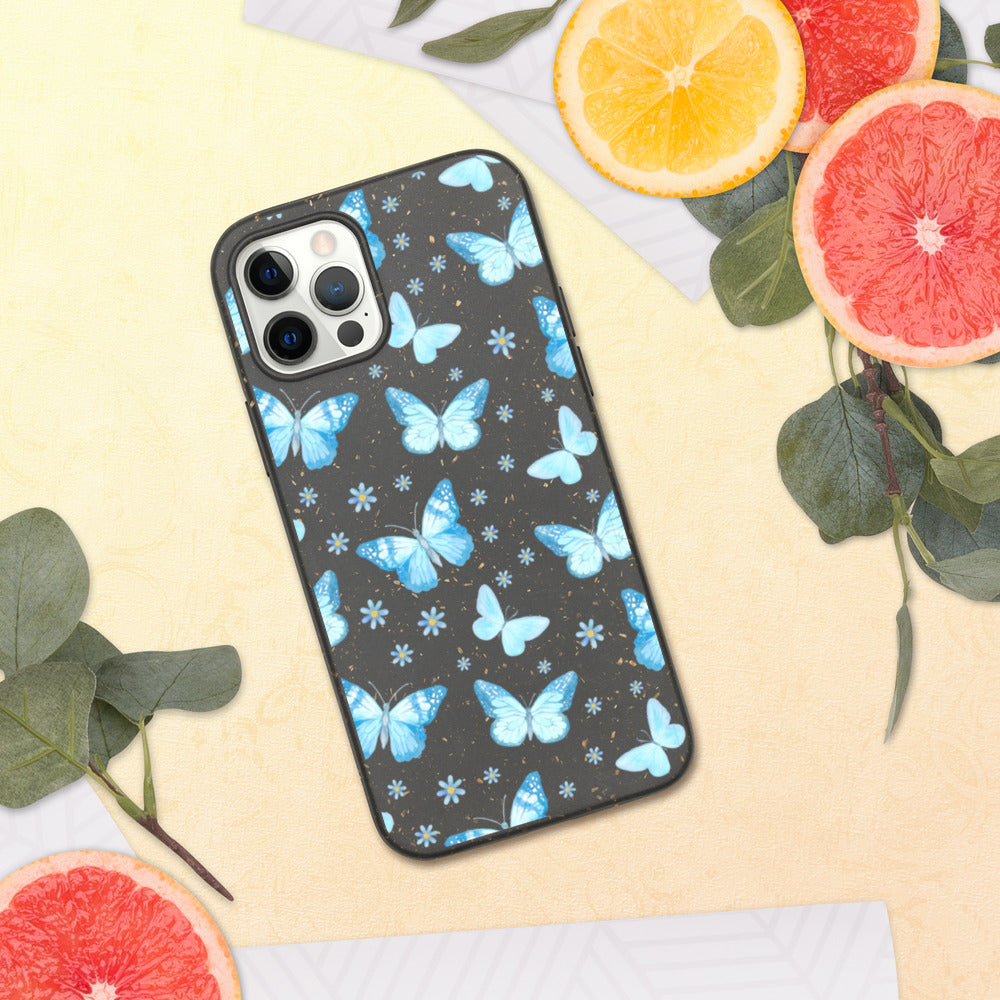 BLUE BUTTERFLIES- Biodegradable phone case