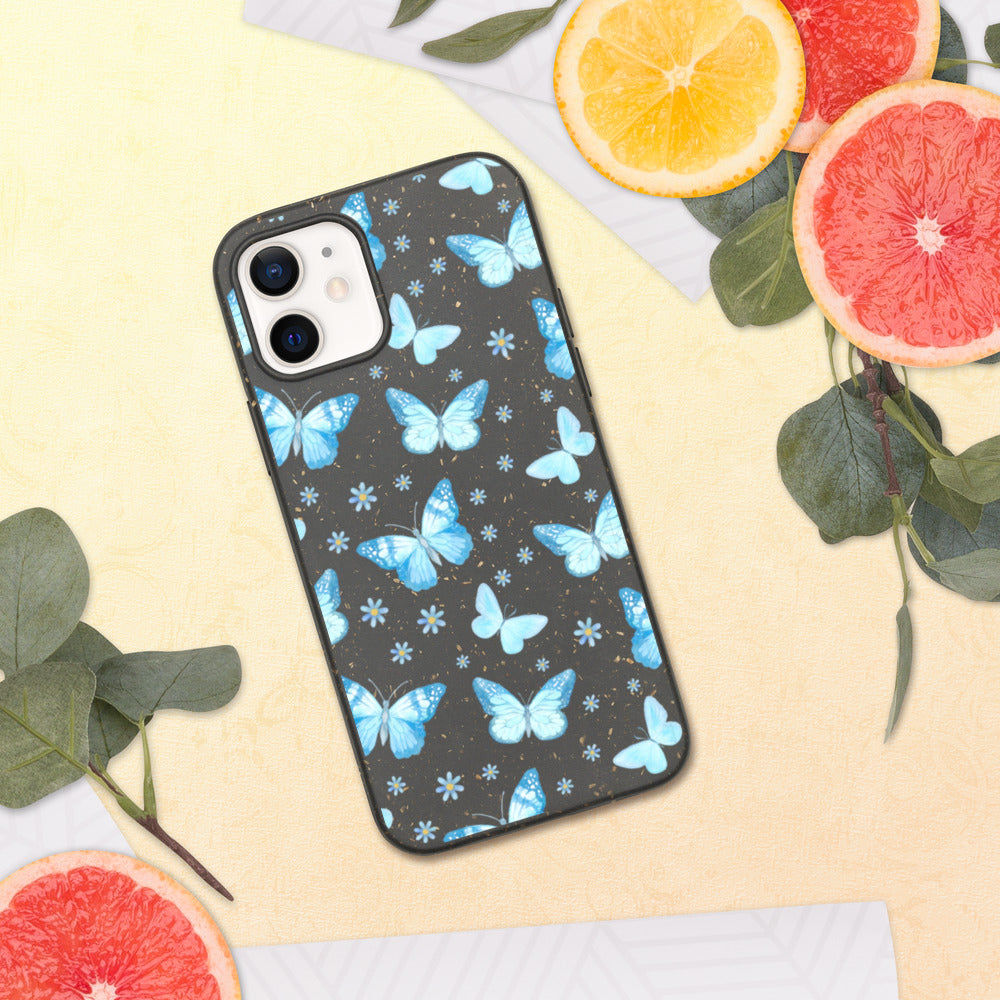 BLUE BUTTERFLIES- Biodegradable phone case