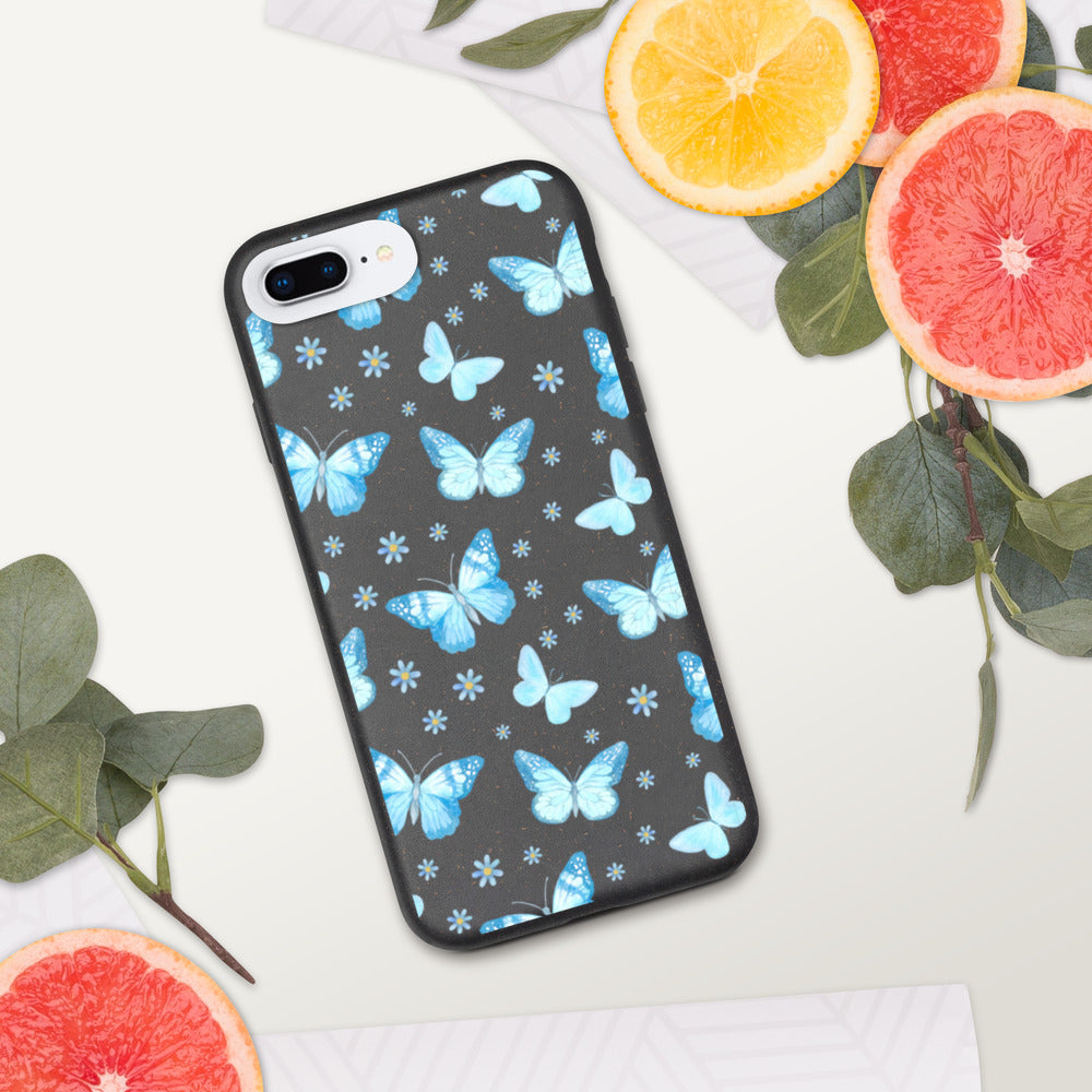 BLUE BUTTERFLIES- Biodegradable phone case