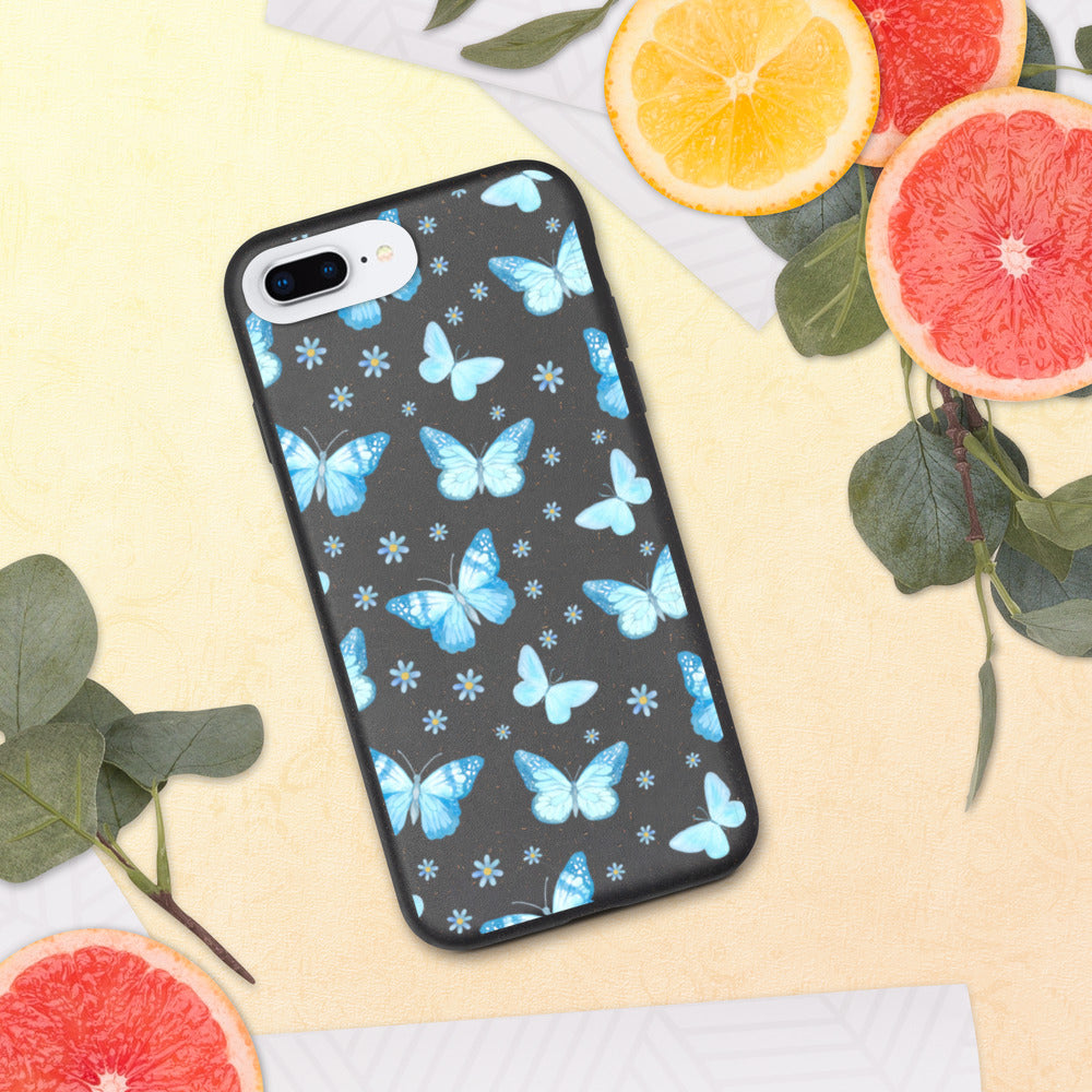 BLUE BUTTERFLIES- Biodegradable phone case