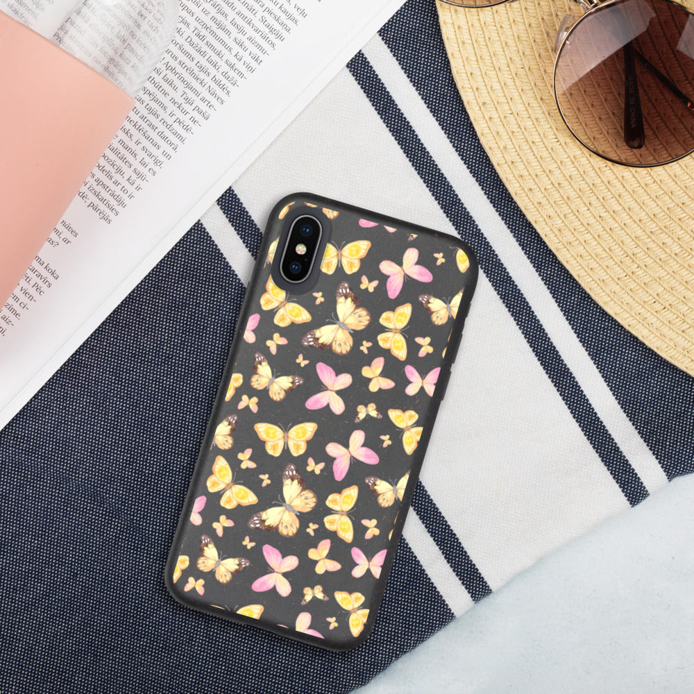 YELLOW BUTTERFLIES- Biodegradable phone case