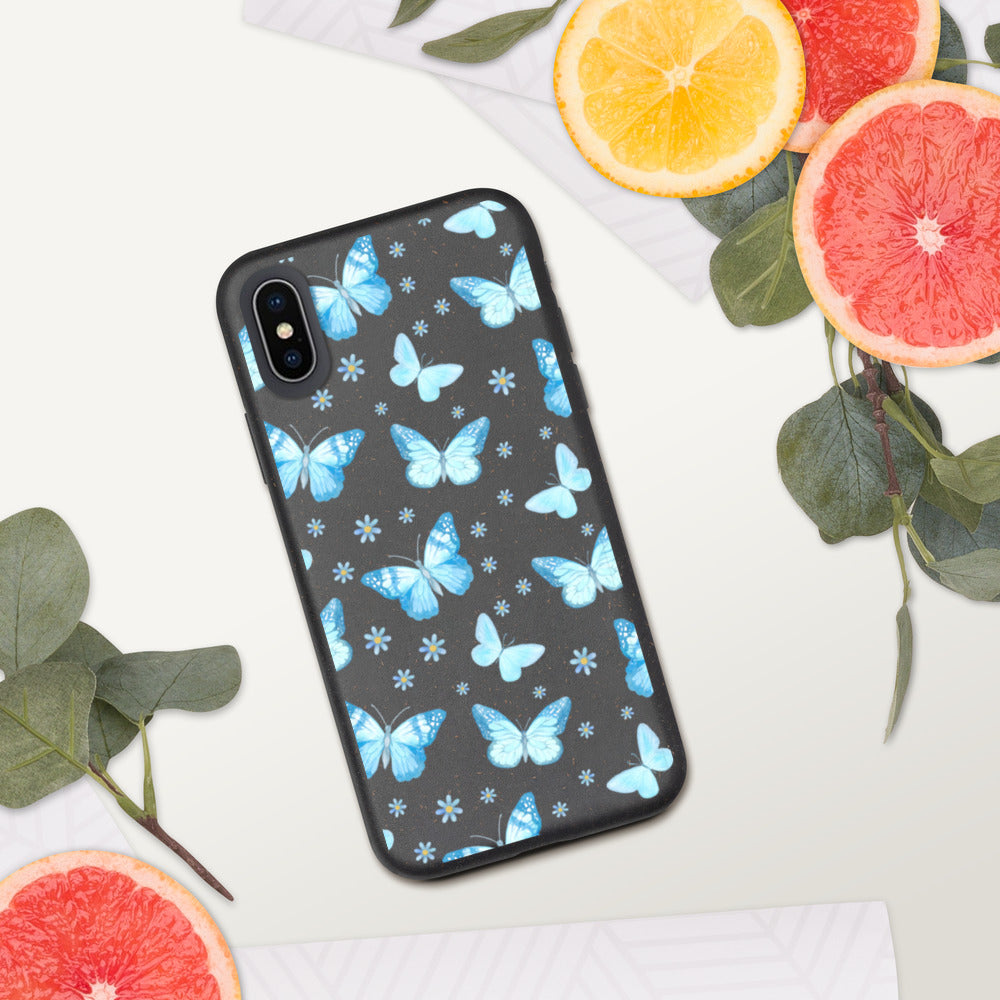 BLUE BUTTERFLIES- Biodegradable phone case