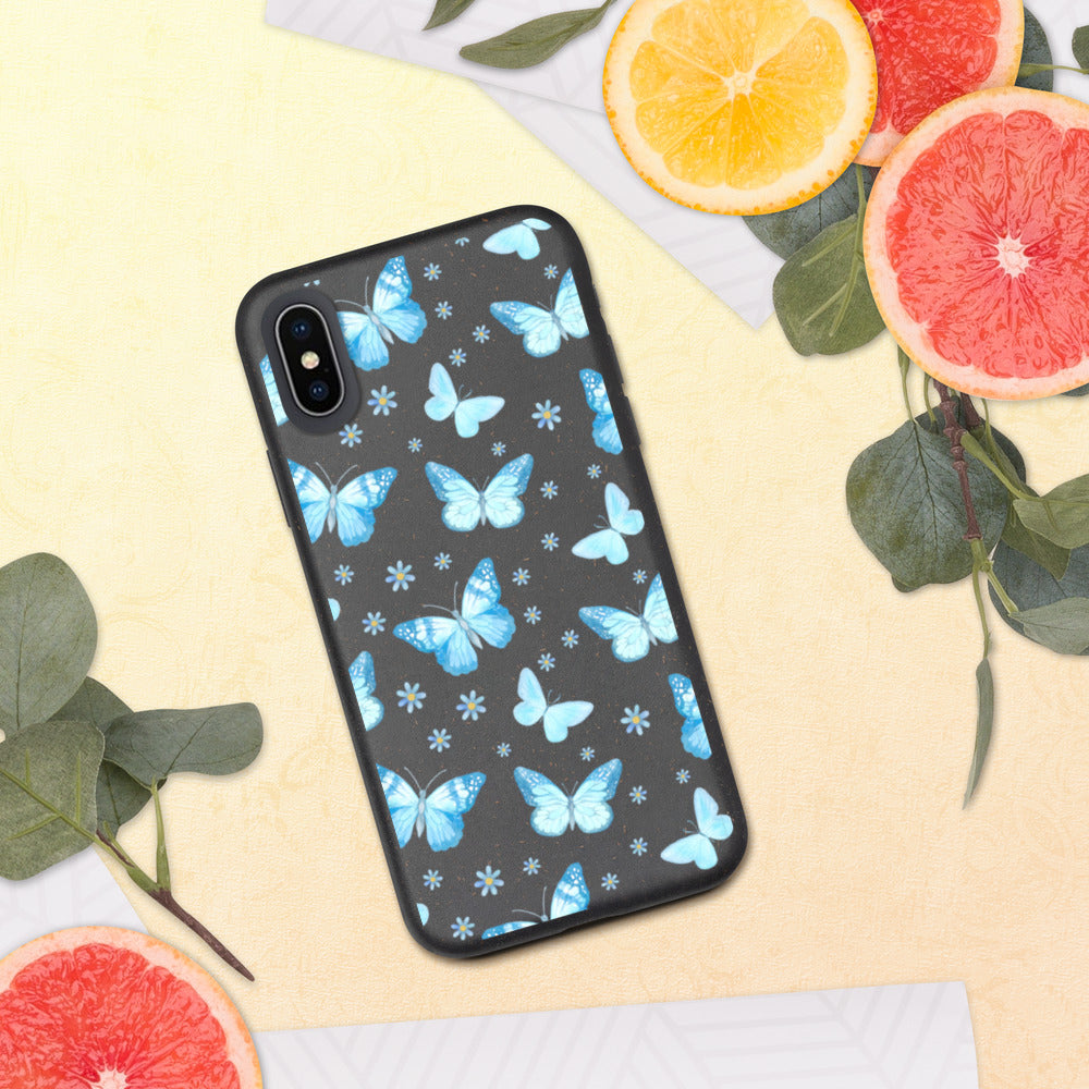 BLUE BUTTERFLIES- Biodegradable phone case