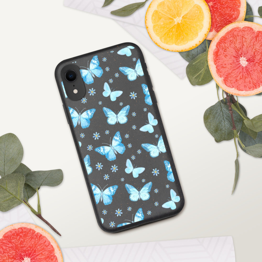 BLUE BUTTERFLIES- Biodegradable phone case