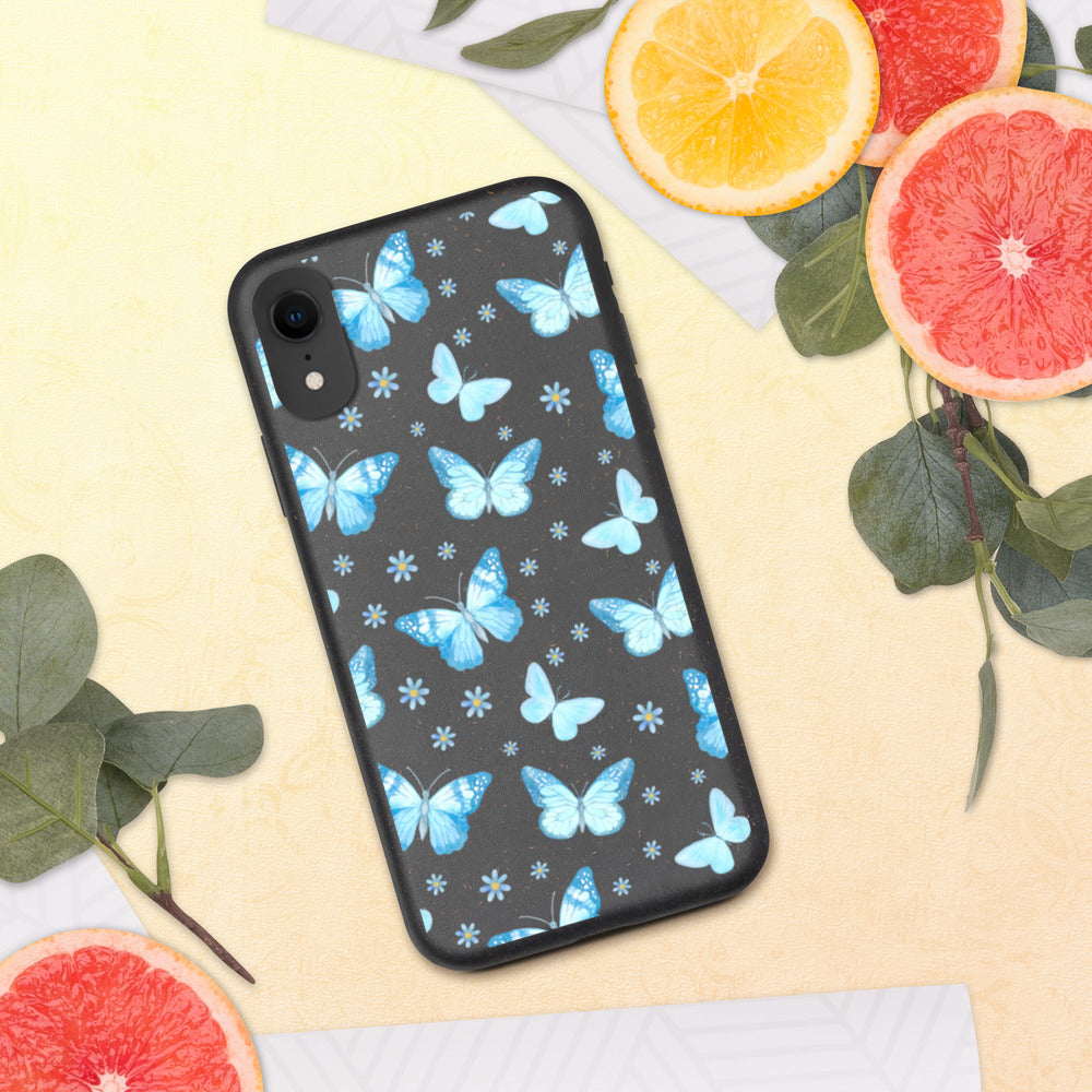 BLUE BUTTERFLIES- Biodegradable phone case