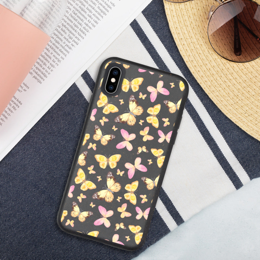 YELLOW BUTTERFLIES- Biodegradable phone case