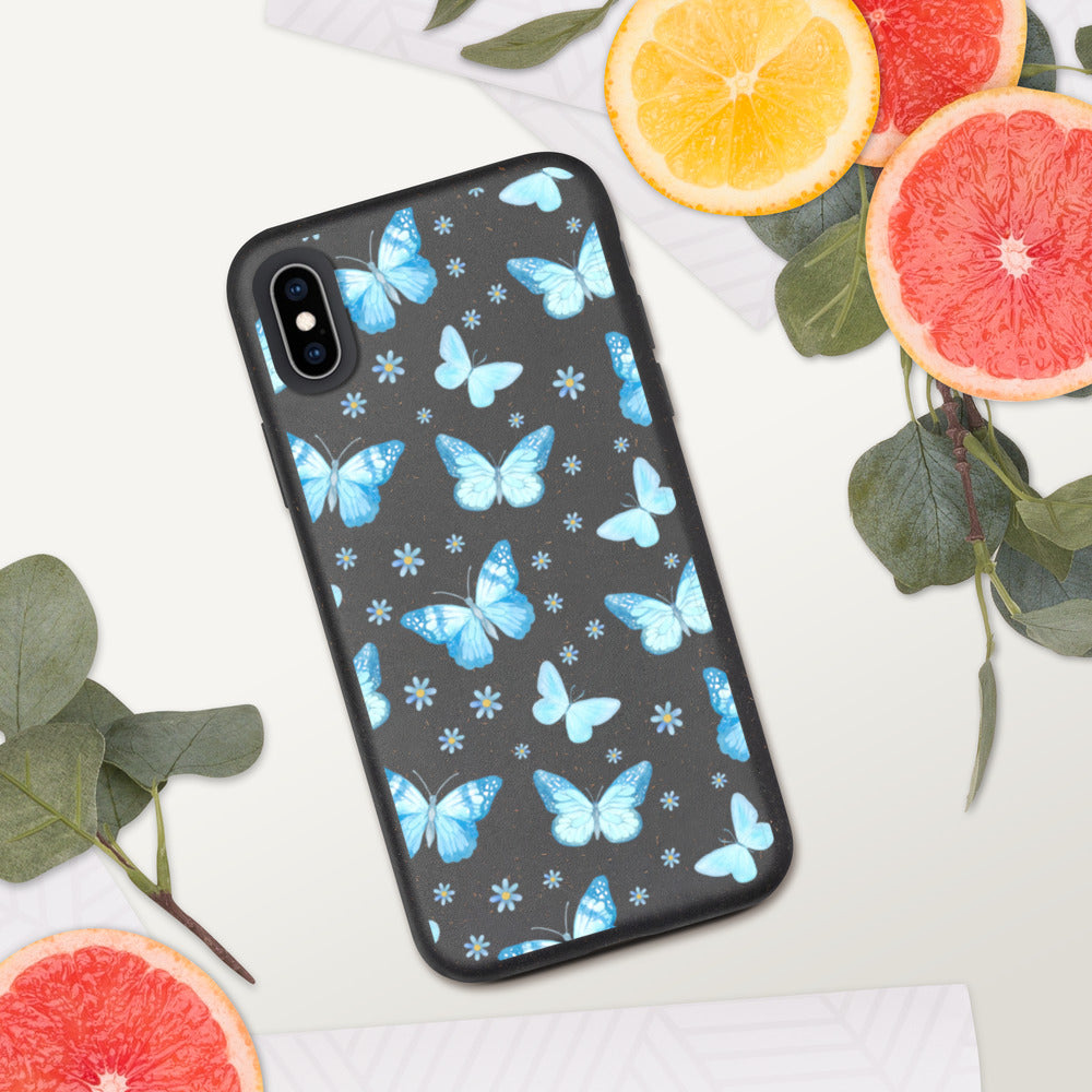 BLUE BUTTERFLIES- Biodegradable phone case