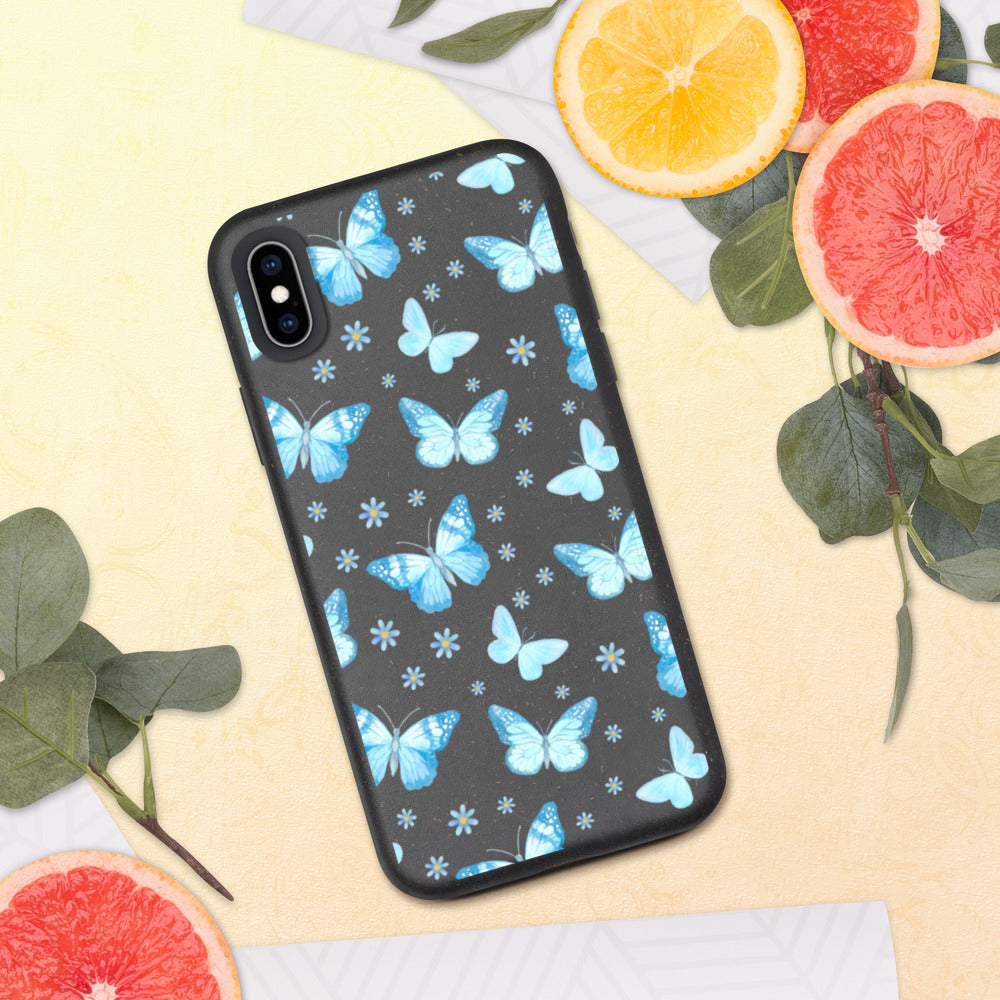 BLUE BUTTERFLIES- Biodegradable phone case