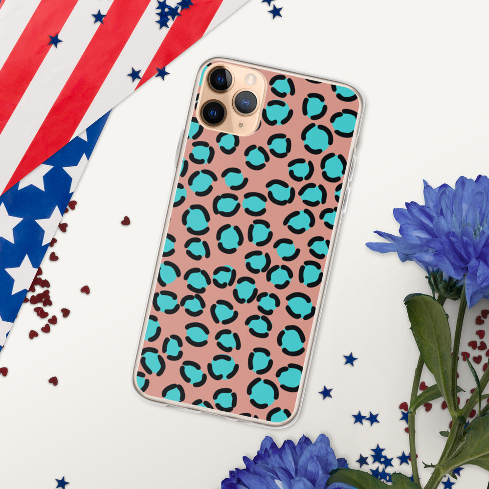 BLUE SPOT LEOPARD- iPhone Case