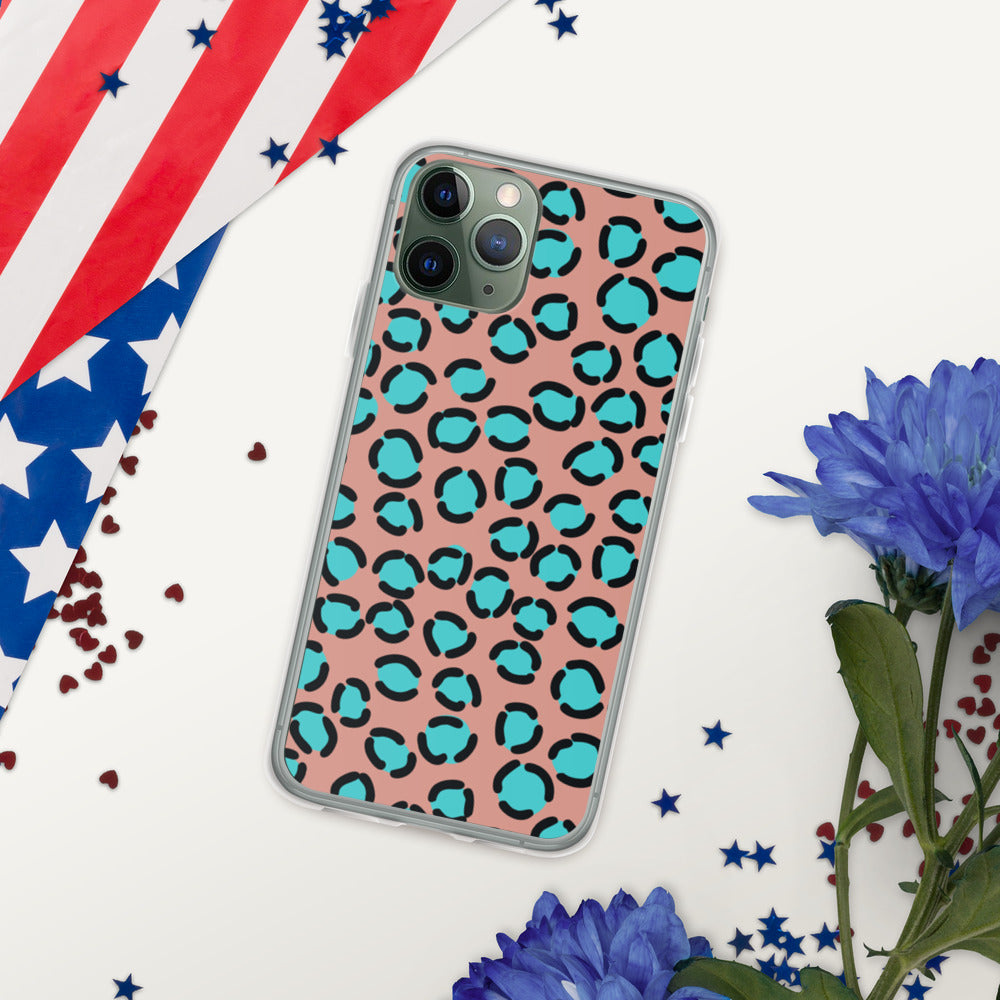 BLUE SPOT LEOPARD- iPhone Case