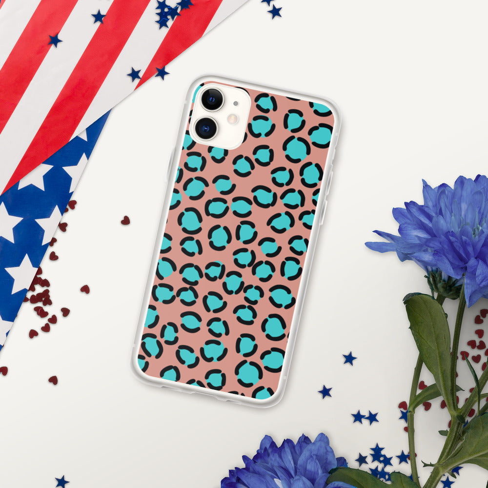 BLUE SPOT LEOPARD- iPhone Case