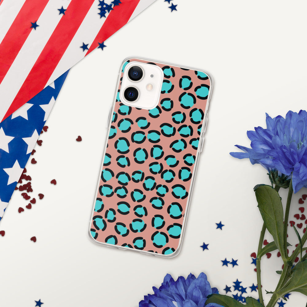 BLUE SPOT LEOPARD- iPhone Case