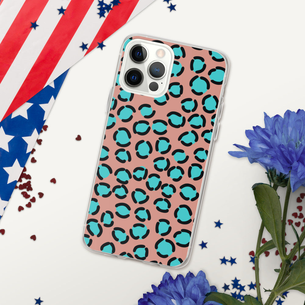 BLUE SPOT LEOPARD- iPhone Case