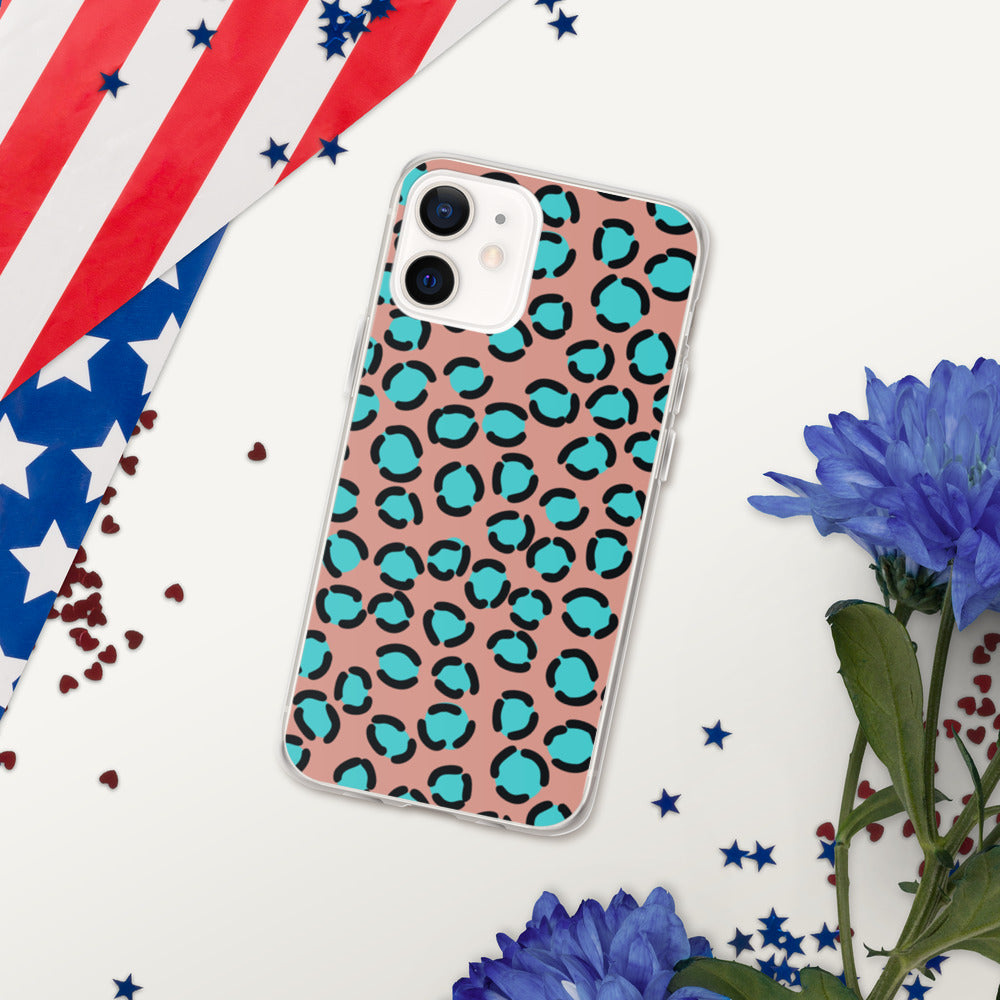 BLUE SPOT LEOPARD- iPhone Case