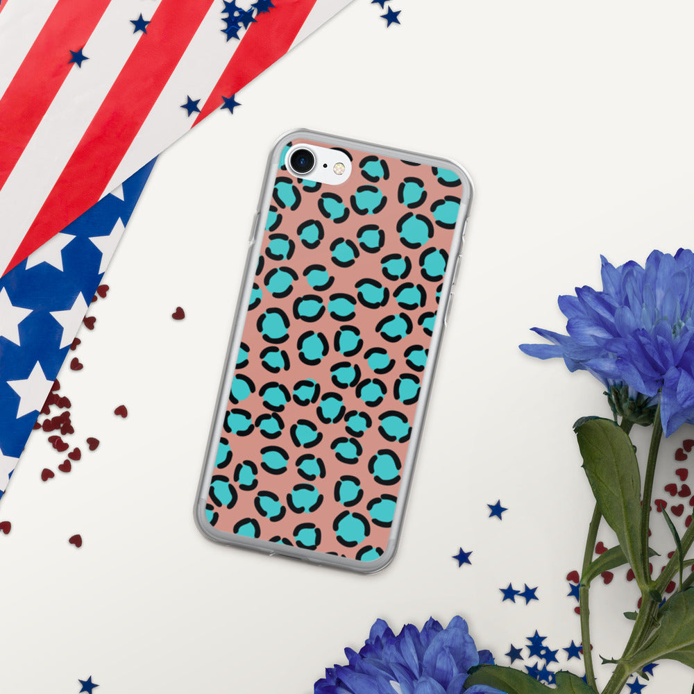 BLUE SPOT LEOPARD- iPhone Case