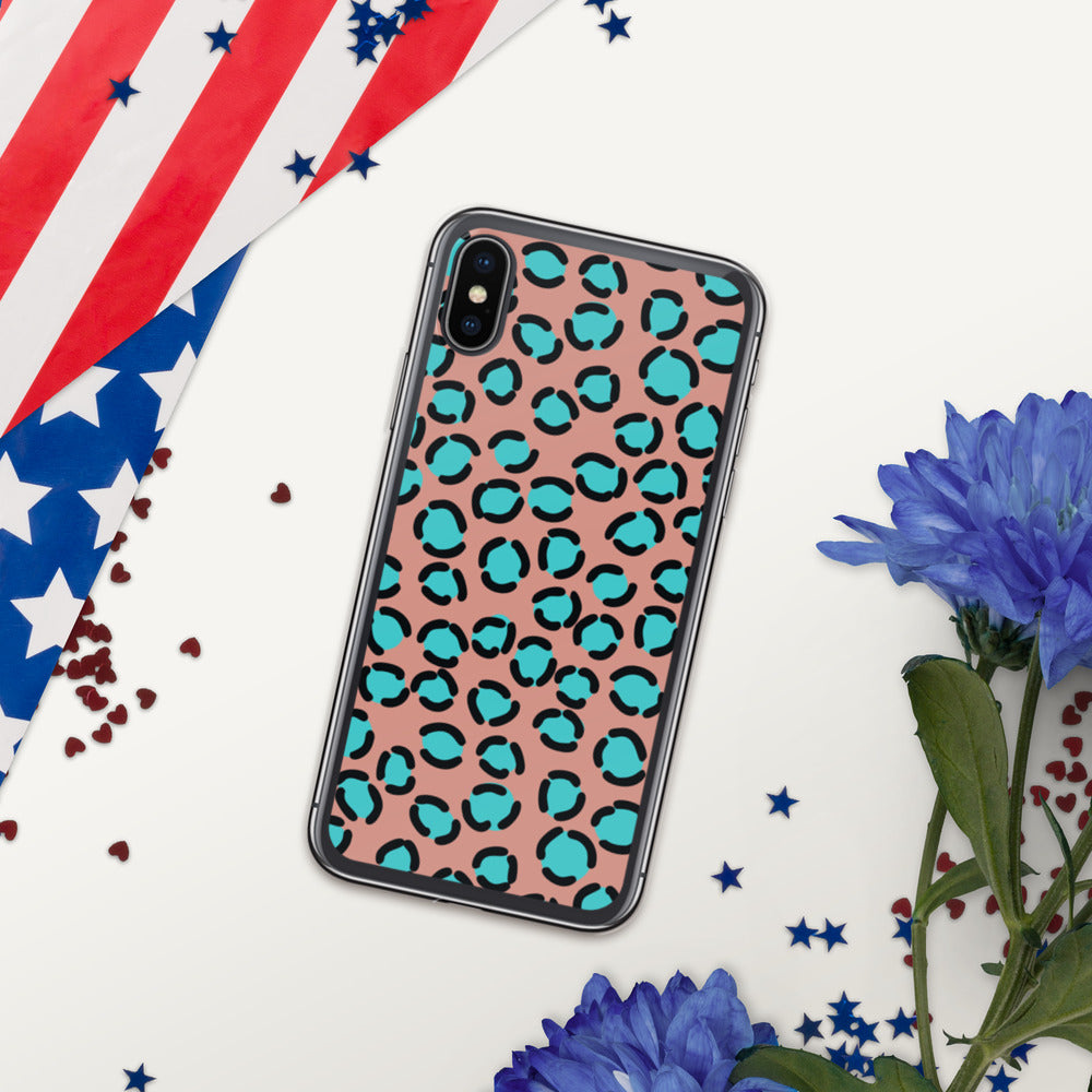 BLUE SPOT LEOPARD- iPhone Case