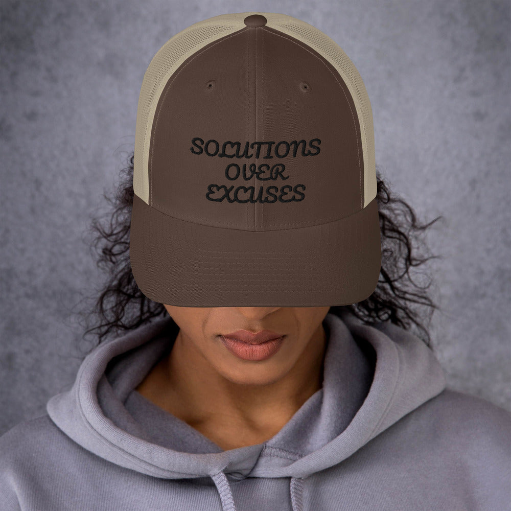 SOLUTIONS OVER EXCUSES- Trucker Cap