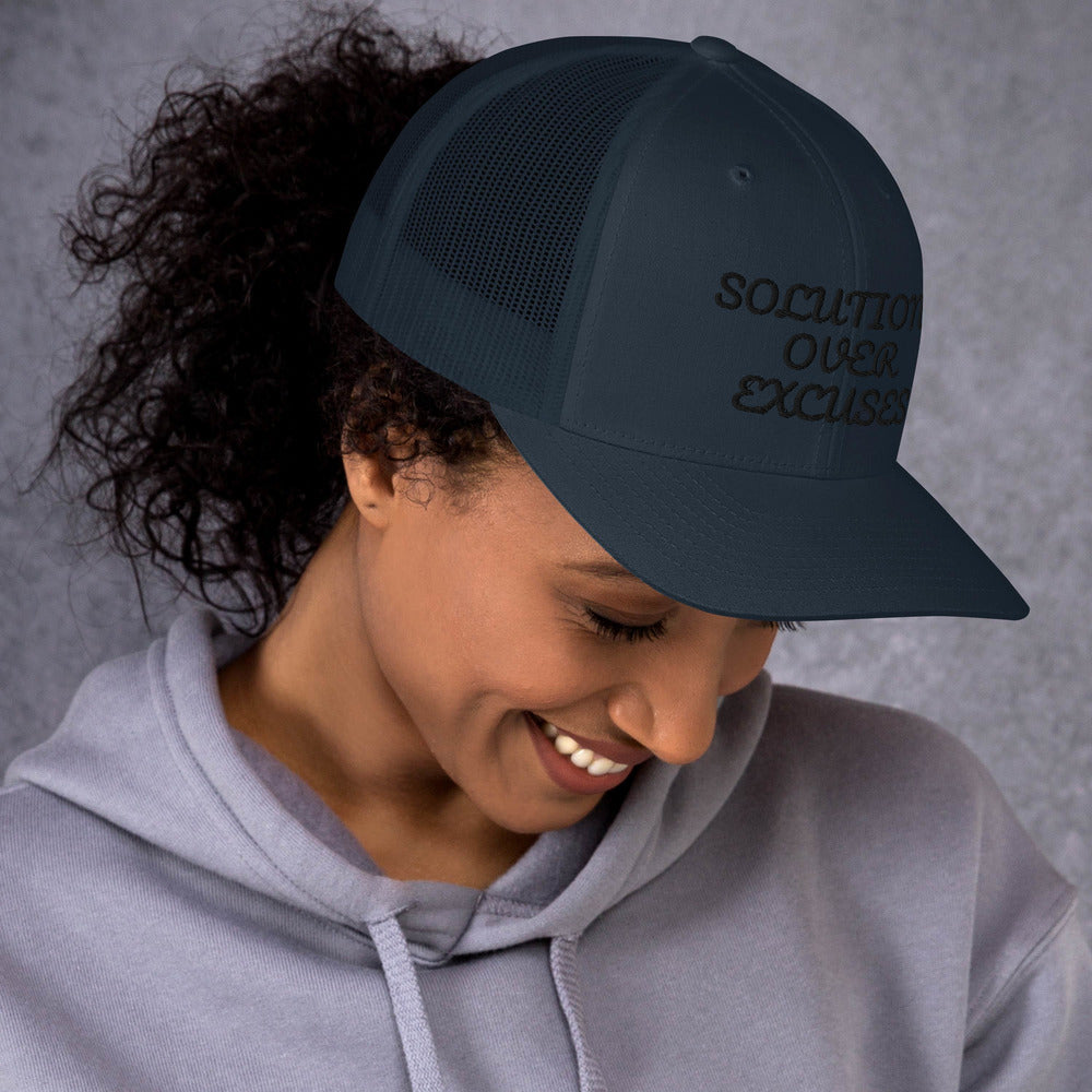 SOLUTIONS OVER EXCUSES- Trucker Cap