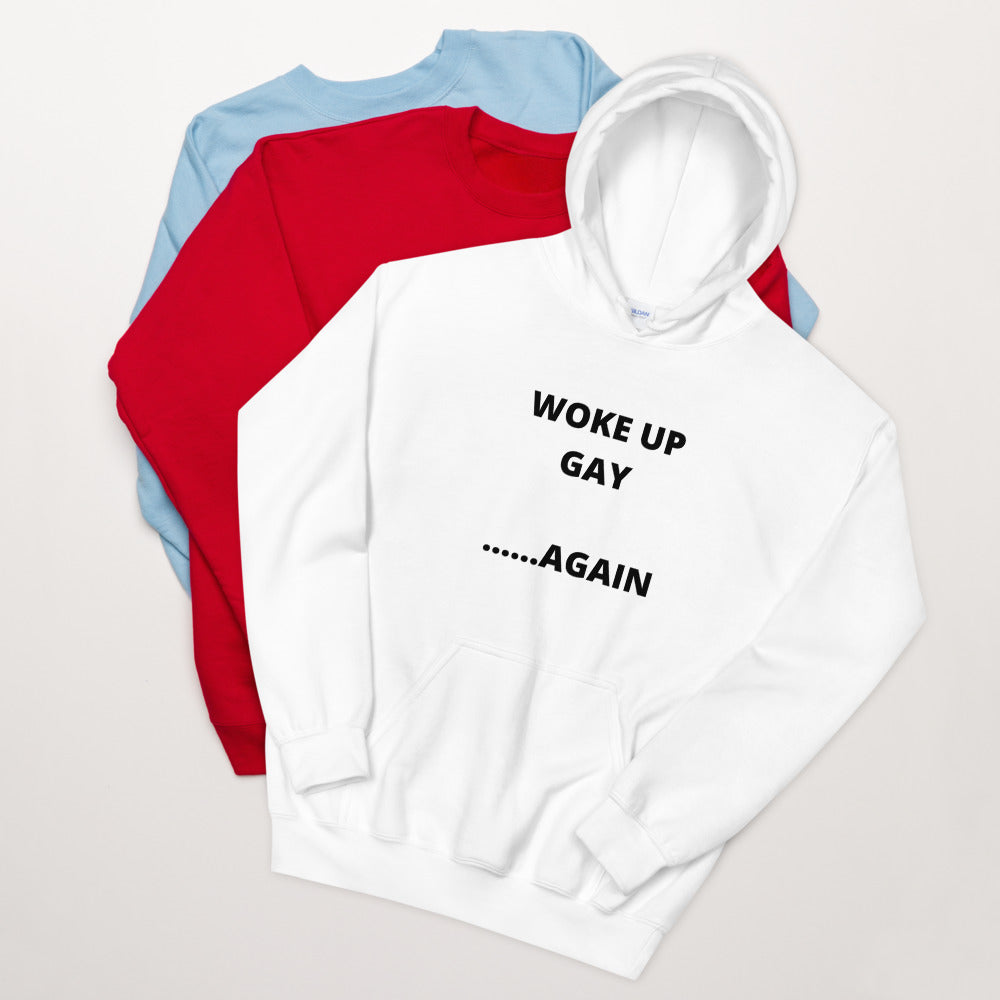 WOKE UP GAY, AGAIN- Unisex Hoodie