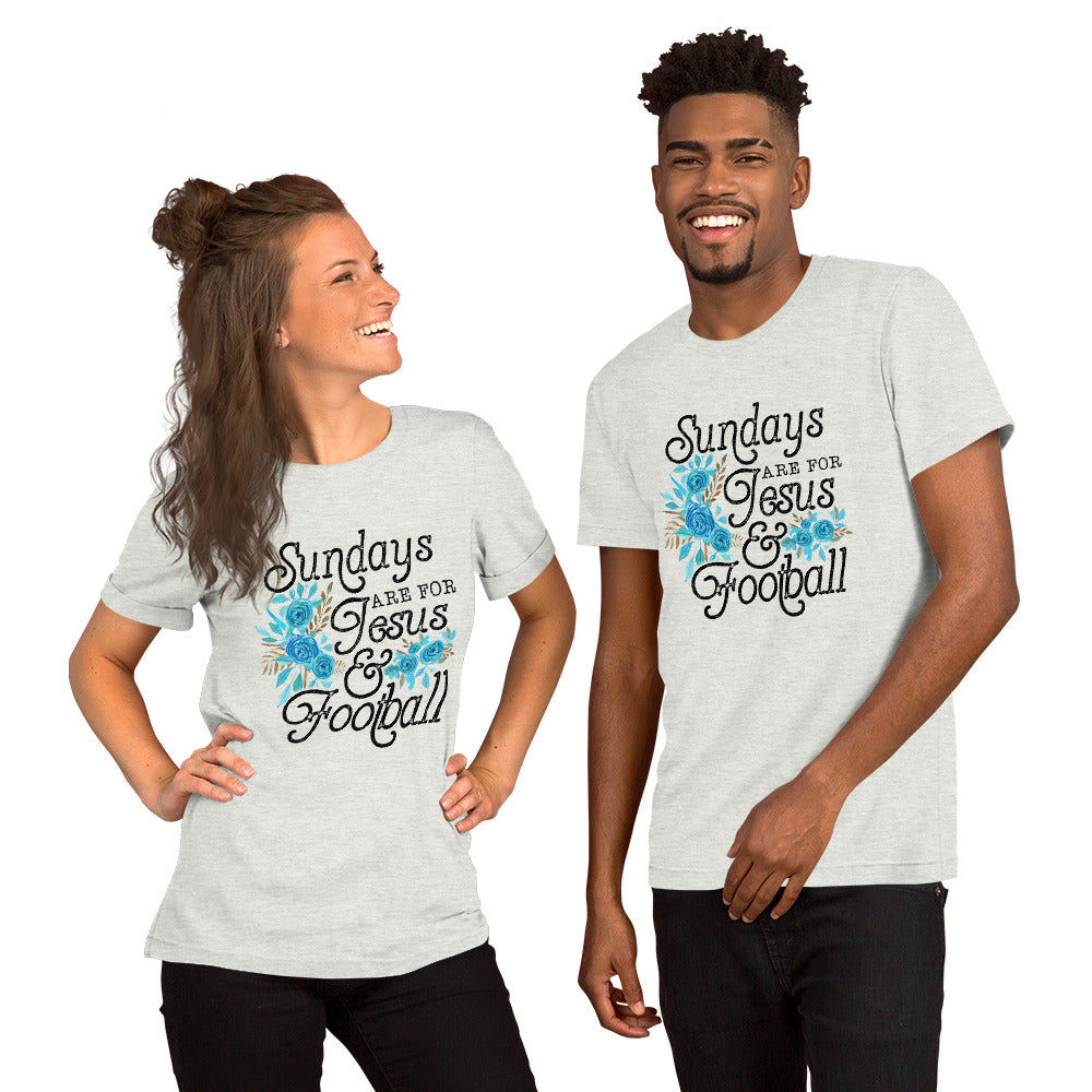 SUNDAYS ARE FOR JESUS AND FOOTTBALL- Short-Sleeve Unisex T-Shirt